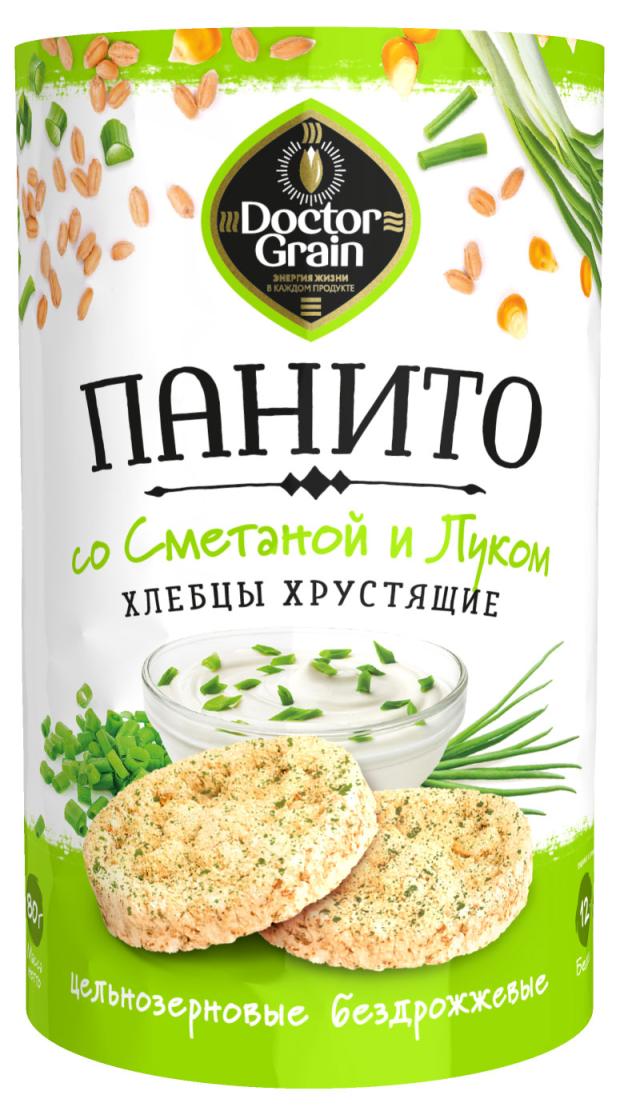 Хлебцы хрустящие Doctor Grain Панито со сметаной и луком, 80 г