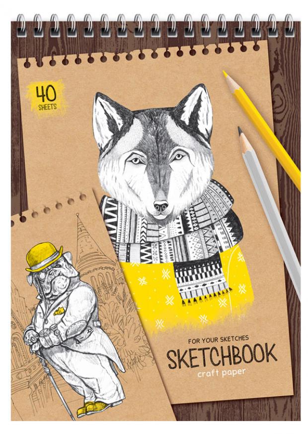 

Скетчбук ArtSpace Craft style на гребне А5, 40 л