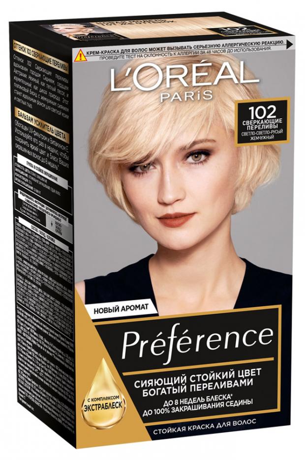 

Краска для волос L'Oreal Paris Preference Feria сверкающие переливы тон 102, 174 мл