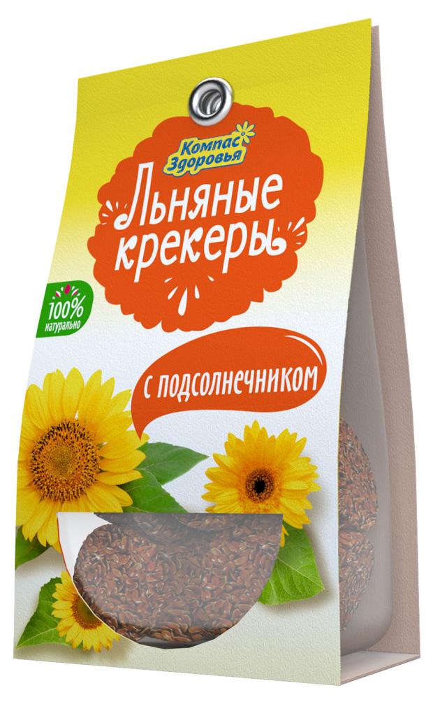 

Крекеры льняные Компас Здоровья с подсолнечником, 50 г