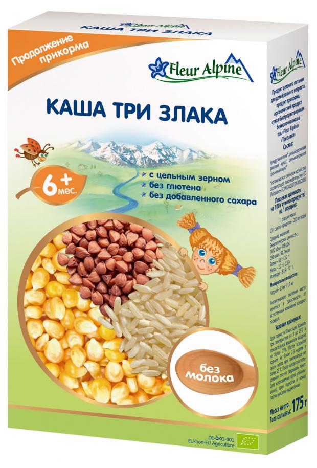 

Каша безмолочная детская Fleur Alpine три злака, с 6 месяцев, 175 г
