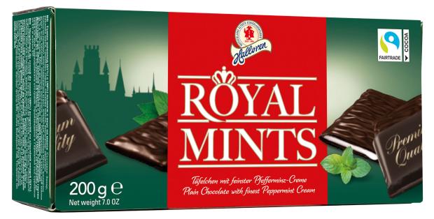 Конфеты Halloren Royal Mints с маслом перечной мяты, 200 г десерт с шоколадом