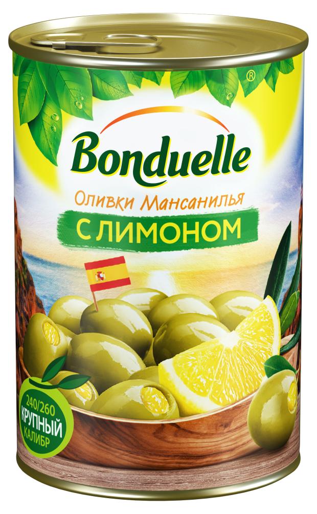 Оливки BONDUELLE Мансанилья с лимоном, 300 г оливки bonduelle мансанилья с лимоном 300 г