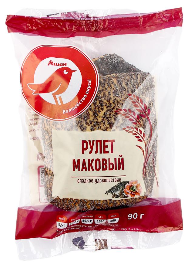 Рулет АШАН Красная птица с маком, 90 г