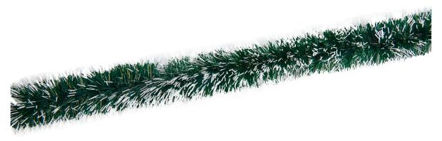 

Мишура Actuel зеленая с белыми кончиками, 7x200 см