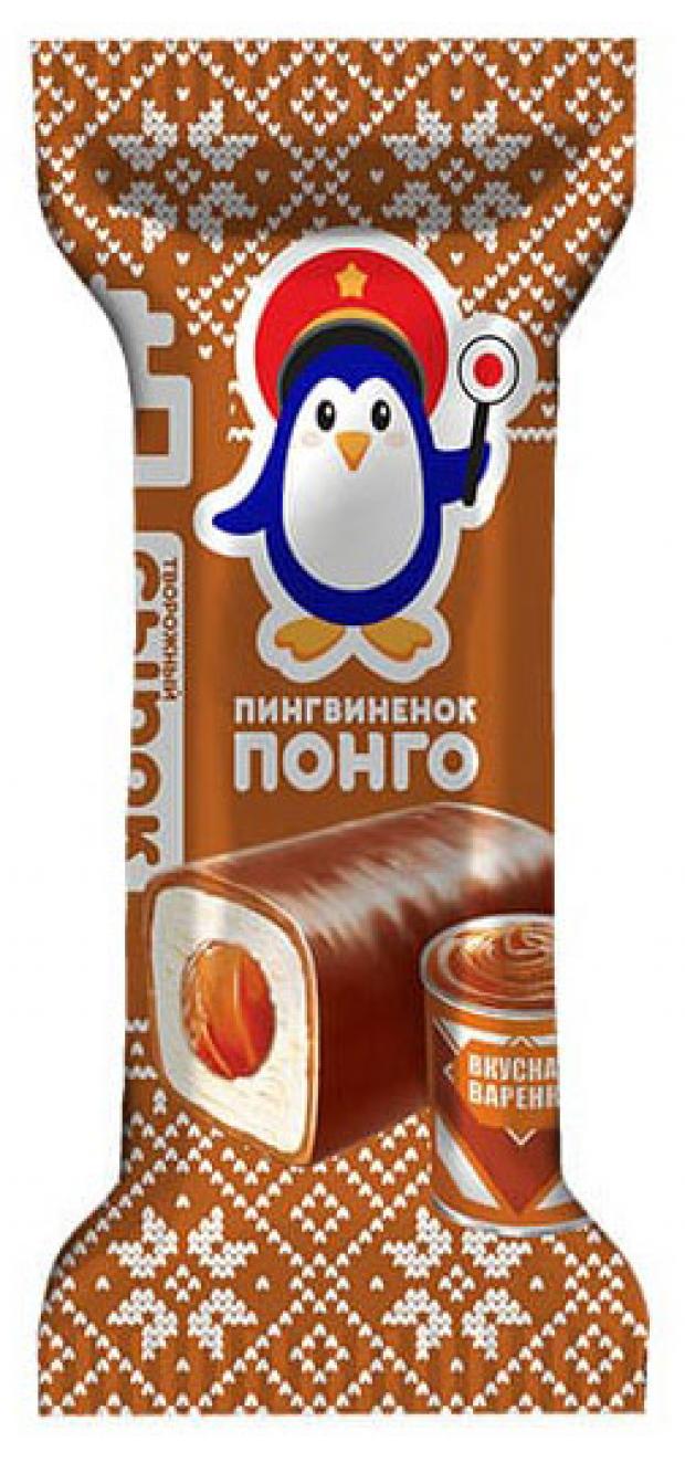Сырок творожный Пингвиненок Понго с вареной сгущенкой в шоколадной глазури, 40 г