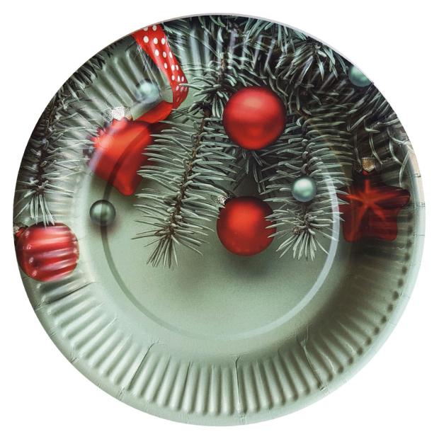 

Тарелки одноразовые бумажные Christmas, d 18 см, 6 шт