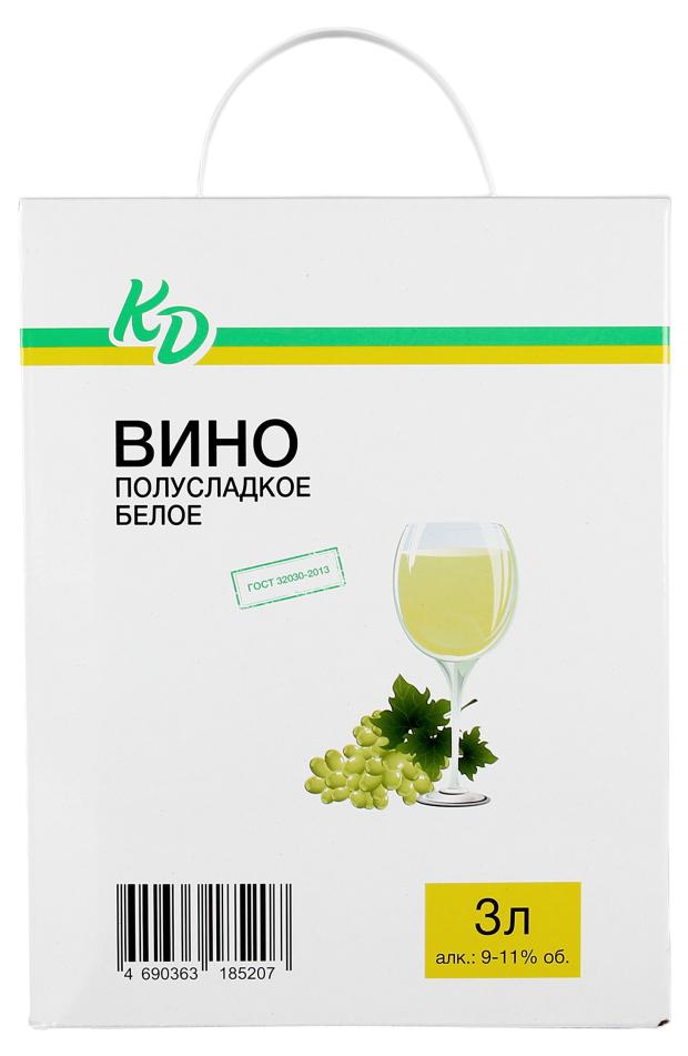 

Вино Каждый день полусладкое белое Россия, 3 л