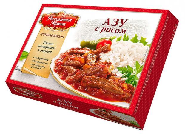 

Азу из говядины «Российская Корона» с рисом, 300 г