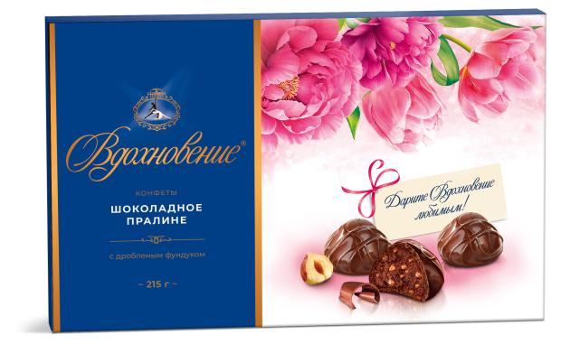 

Конфеты Вдохновение пралине с фундуком в коробке, 215 г