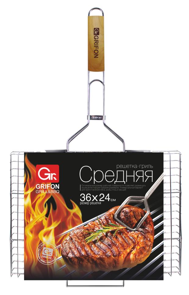 Решетка-гриль Grifon Средняя, 36х24 см решетка гриль средняя royalgrill bbq time 6 секций 31х24 см 80 018