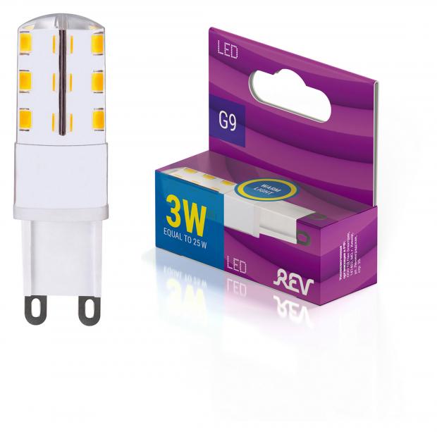 Лампа светодиодная Rev LED G9 3Вт 220V 2700К лампа светодиодная rev led e14 3вт 220v 2700к