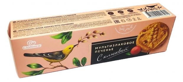 Печенье сахарное Сладонеж Мультизлаковое с клюквой, 120 г