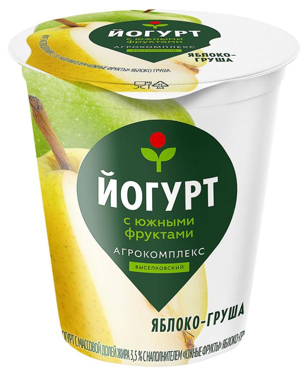 

Йогурт Агрокомплекс Выселковский яблоко-груша 3,5% БЗМЖ, 300 г
