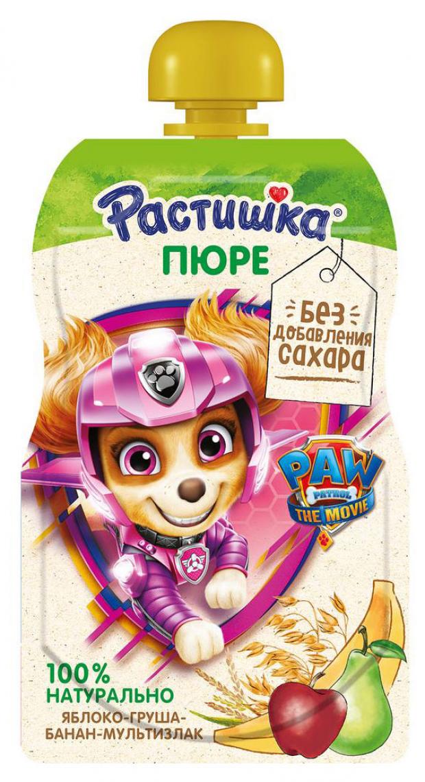 

Фруктовое пюре Растишка с яблоком, грушей, бананом и мультизлаками с 6 мес., 85 г