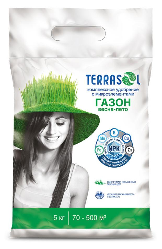 

Удобрение сухое Terrasol минеральное для Газона весна-лето с микроэлементами, 5 кг
