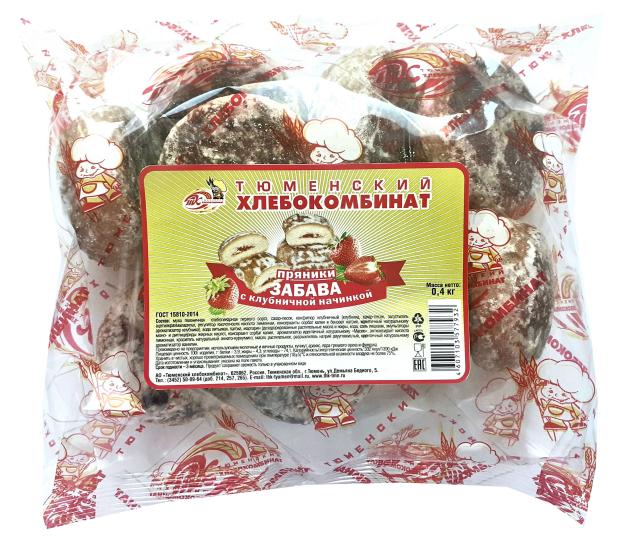 Пряники ТХК Забава клубничная начинка, 400 г