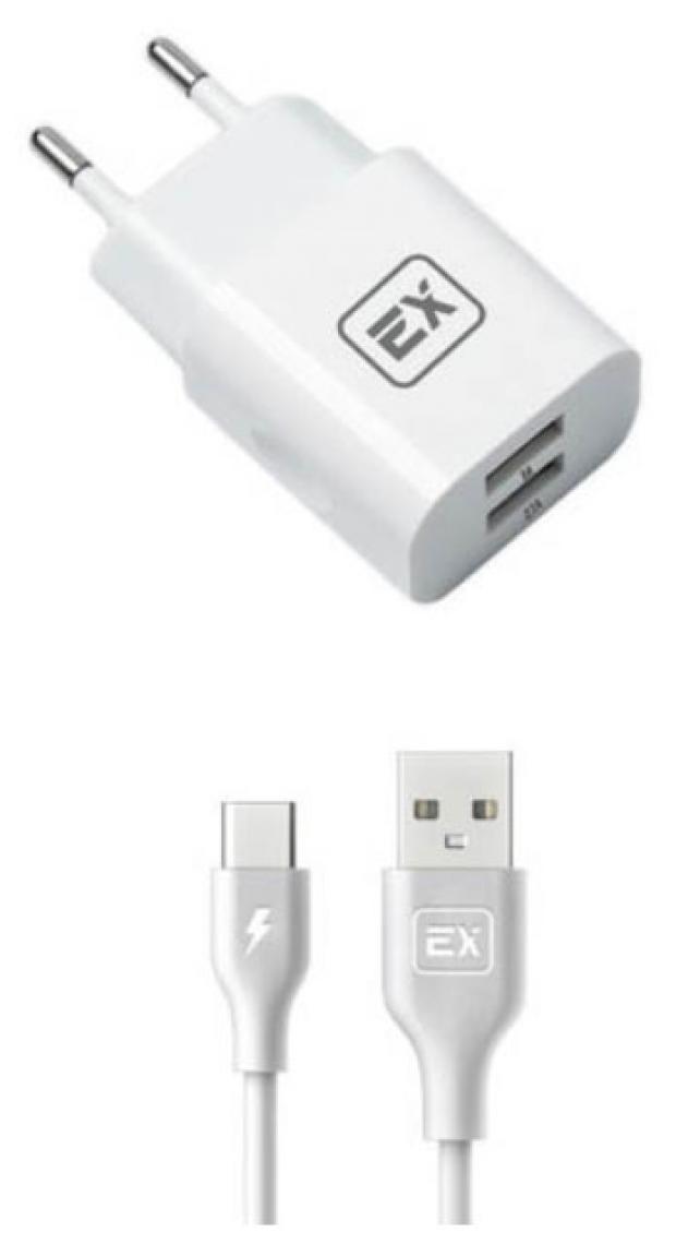 Сетевое зарядное устройство Exployd EX-Z-595 Classic 3.1A 2хUSB - Type-C белое кабель defender usb2 0 to type c 1м usb08 01c 87495