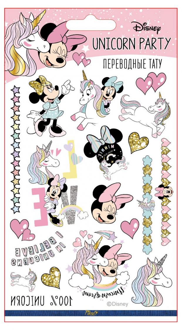 

Наклейки-тату Disney Минни и Единорог переводные