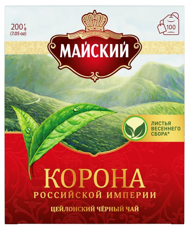 Чай черный Майский Корона Российской Империи в пакетиках, 100х2 г
