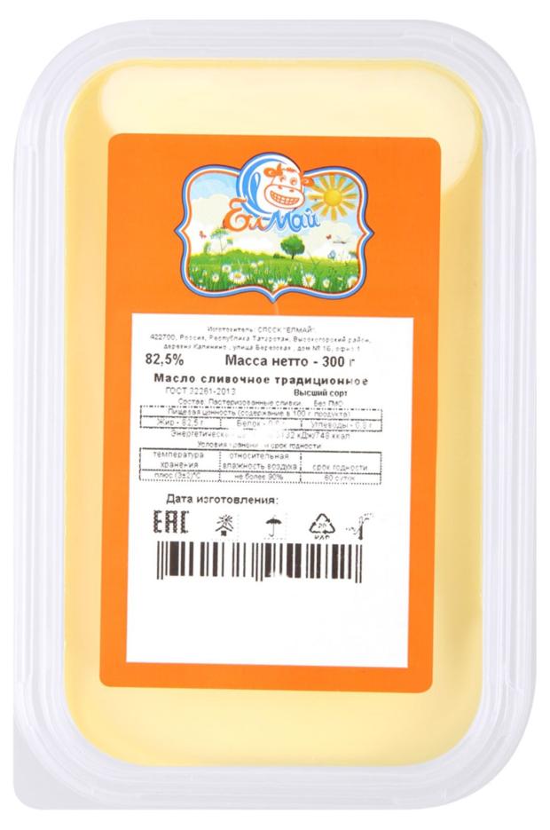 Масло сливочное Елмай Традиционное 82,5% БЗМЖ, 300 г