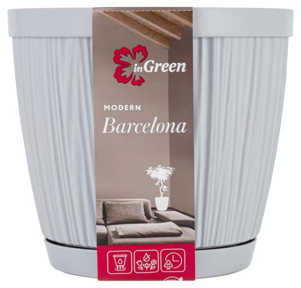 

Горшок для цветов InGreen Barcelona, утренний туман, d 155 мм, 1,8 л