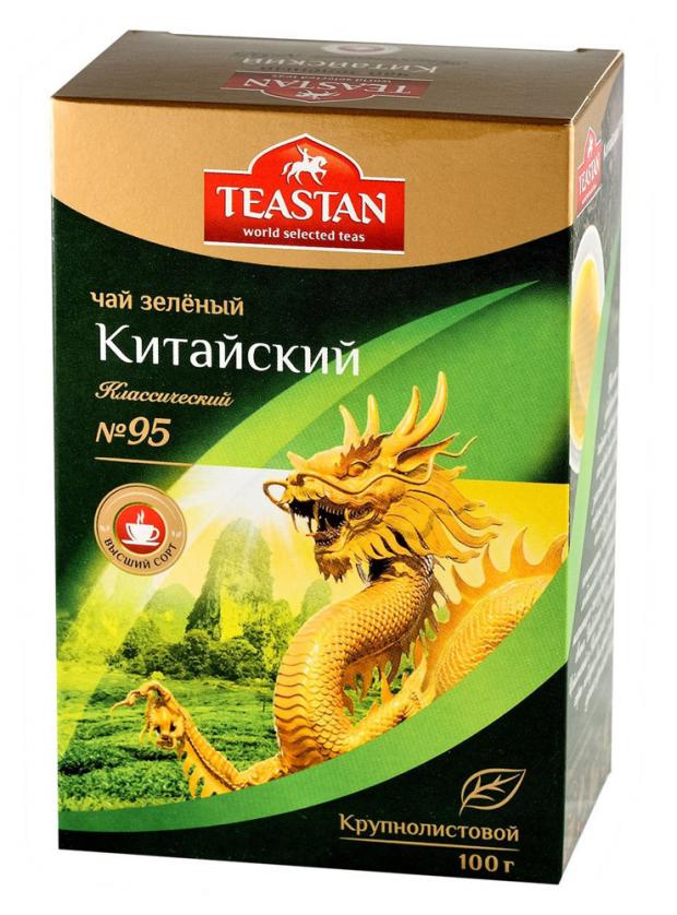 Чай зеленый TEASTAN Китайский Классический 95 крупнолистовой, 100 г