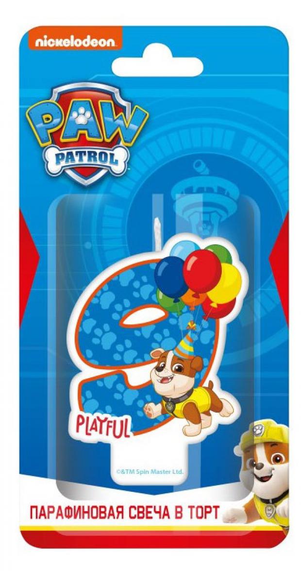 

Свеча Nd play Щенячий патруль цифра 9, 15х7,5 см