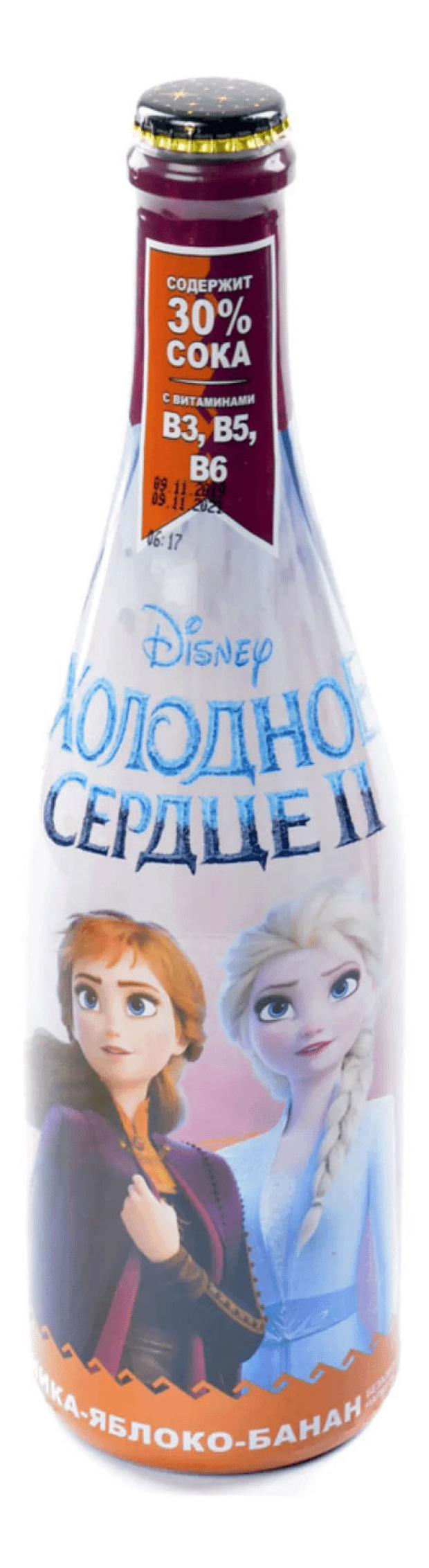 Газированный напиток детский Disney Клубника-яблоко-банан с соком с 3 лет, 0,75 л