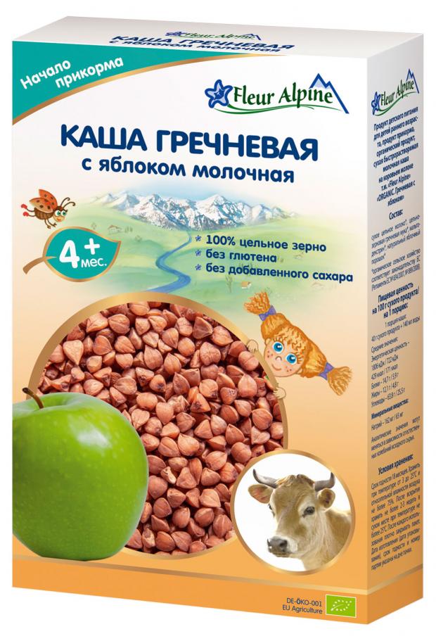 

Каша молочная детская Fleur Alpine гречневая с яблоком с 4 месяцев БЗМЖ, 200 г