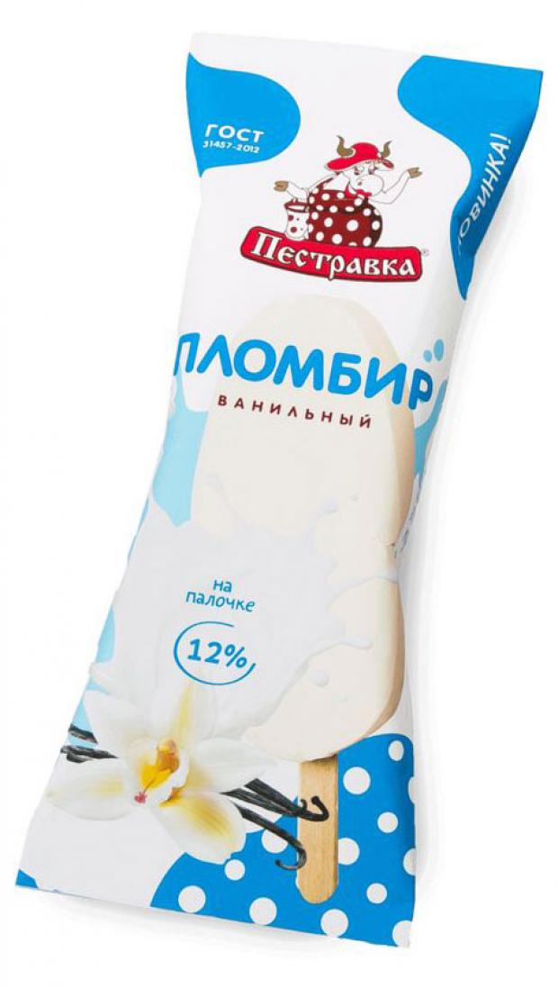 Мороженое пломбир Пестравка эскимо ванильное бзмж 12% БЗМЖ, 70 г