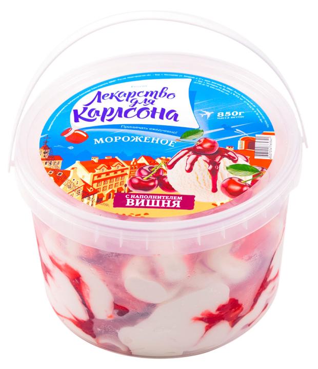 Мороженое сливочное Деревня Простоквашино ваниль-вишня ЗМЖ, 850 г