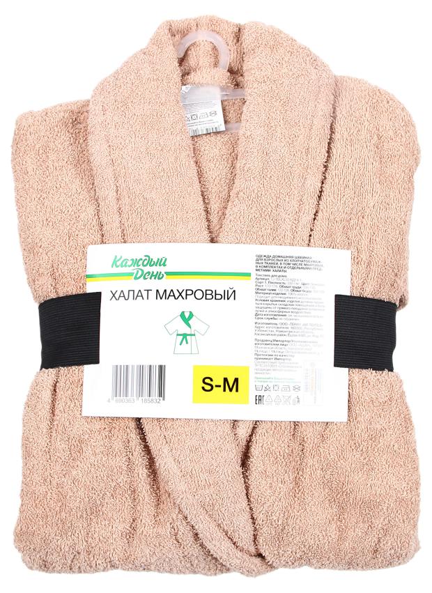 Халат Каждый день махровый бежевый, р S-M