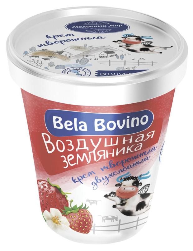 Крем творожный Bela Bovino двухслойный воздушная земляника 3% 135 г