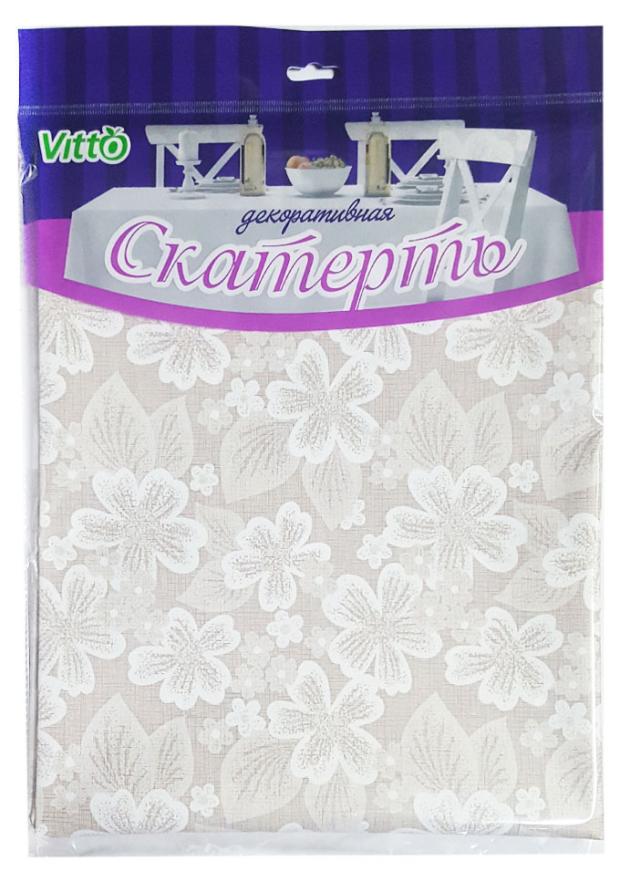

Скатерть для стола Vitto из ПВХ с тиснением на тканевой основе Цветы, 130х110 см