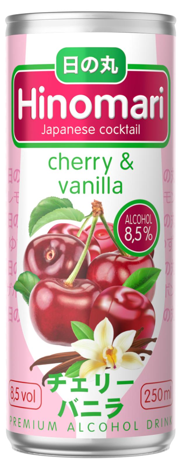 Коктейль виносодержащий игристый Hinomari Cherry & Vanilla газированный 8,5%, 250 мл