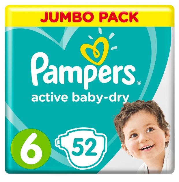 Подгузники Pampers Active Baby-Dry 6 (13-18 кг), 52 шт