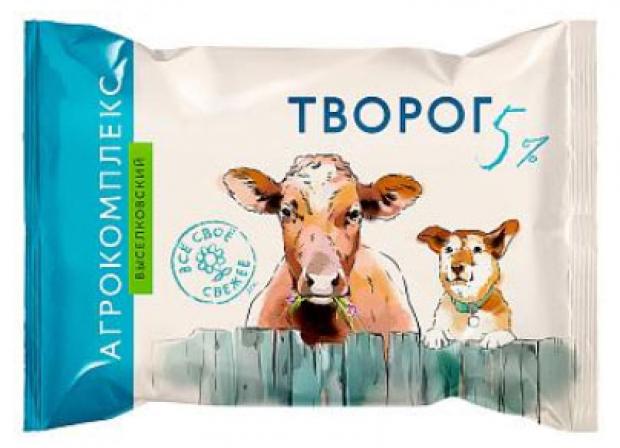 Творог Агрокомплекс Выселковский 5% БЗМЖ, 180 г