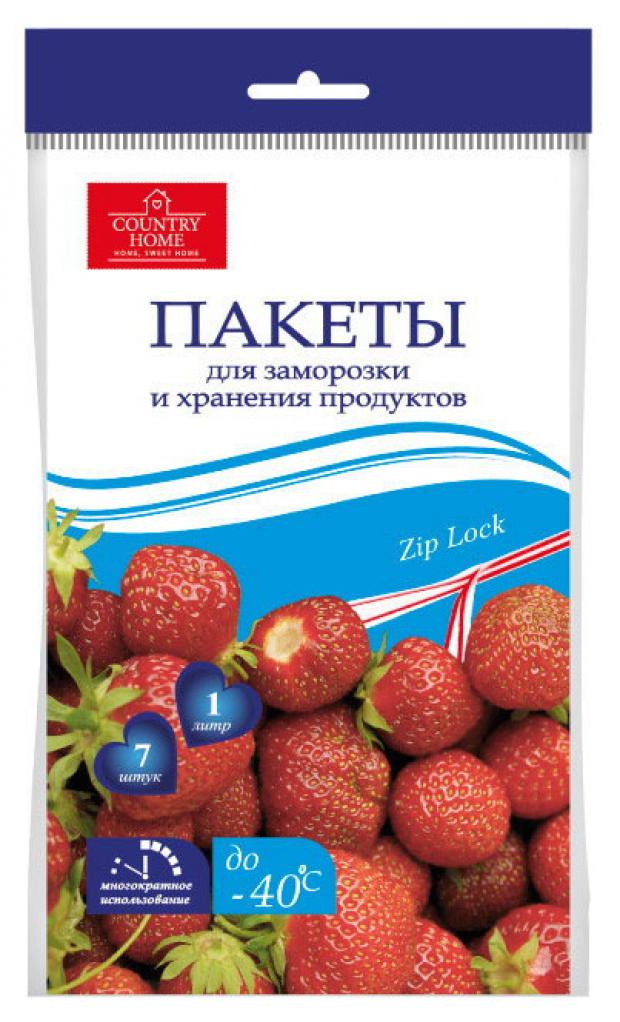

Пакеты для заморозки и хранения продуктов Country Home 1 л, 7 шт