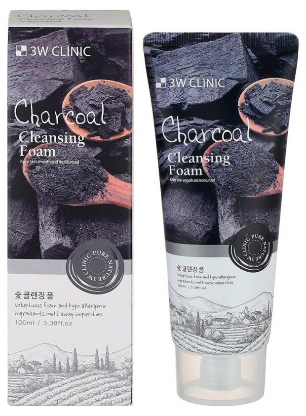 Пенка для умывания 3W Clinic Charcoal Cleansing Foam, 100 мл