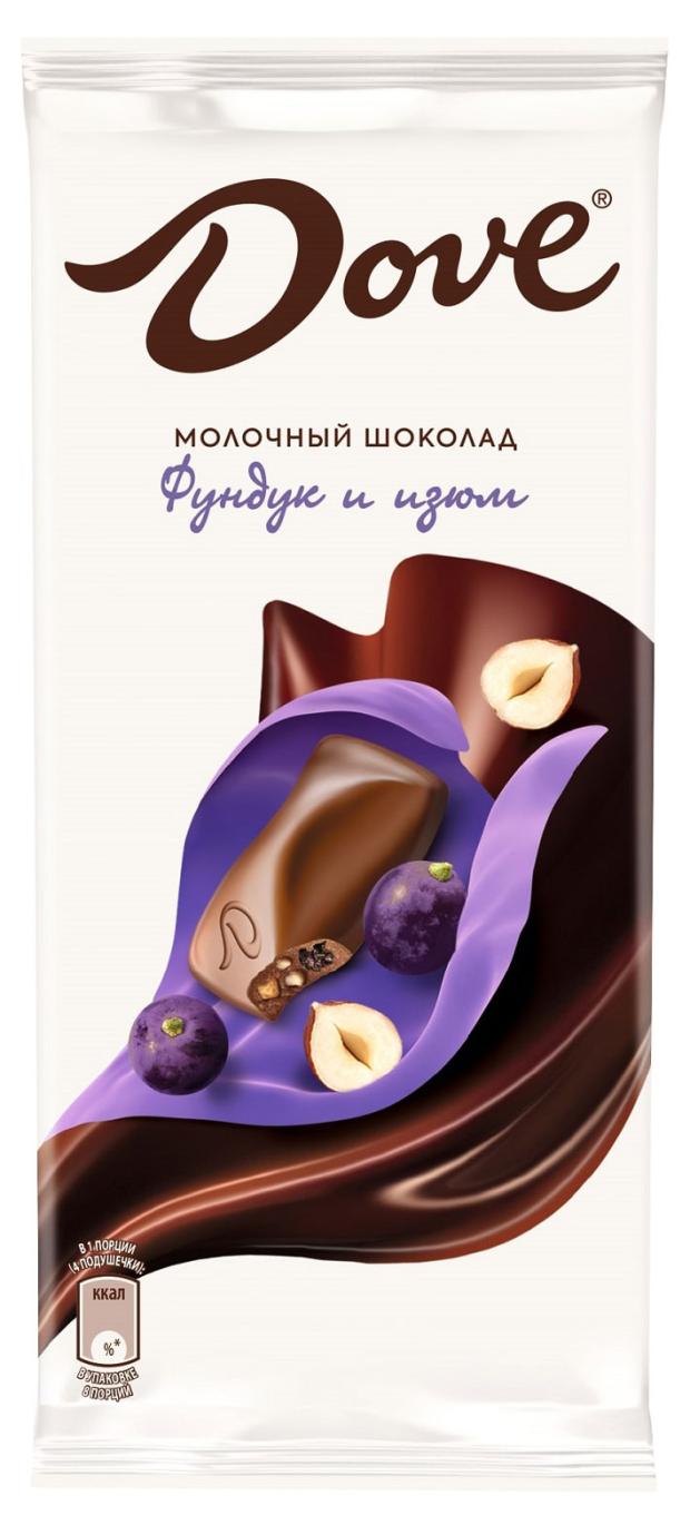 

Шоколад молочный Dove с изюмом и дробленым фундуком, 90 г