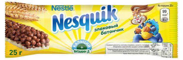 

Батончик цельнозлаковый Nestle Nesquik шоколадный, 25 г