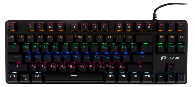 Клавиатура Оклик 969G Shotgun Multimedia for gamer LED проводная механическая черная