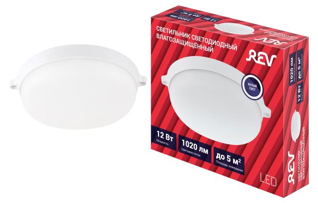 

Светильник светодиодный REV накладной влагозащищённый Round 12Вт 4000К IP65