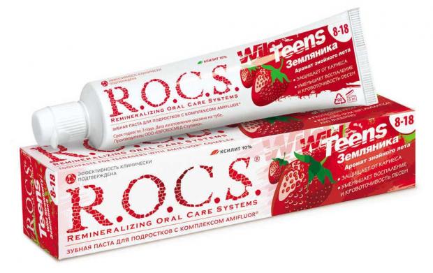 Зубная паста R.O.C.S. Teens со вкусом земляники, 74 мл