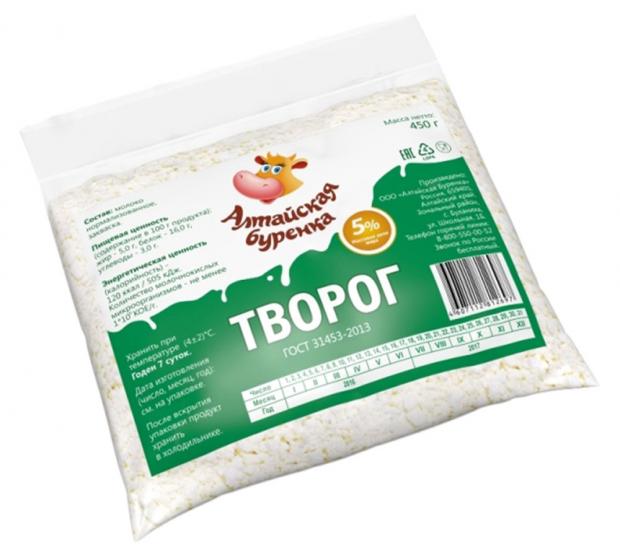 Творог Алтайская Буренка 5% БЗМЖ, 450 г
