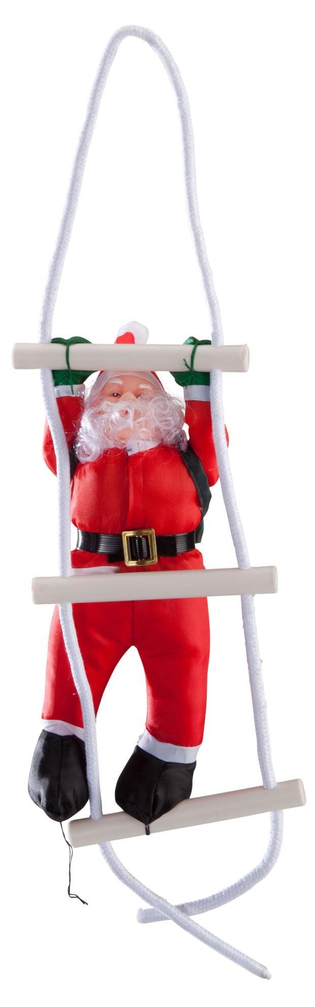 

Декорация новогодняя Санта на лестнице, 30 см