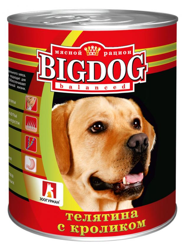 

Консервы для собак «Зоогурман» Big Dog телятина с кроликом, 850 г