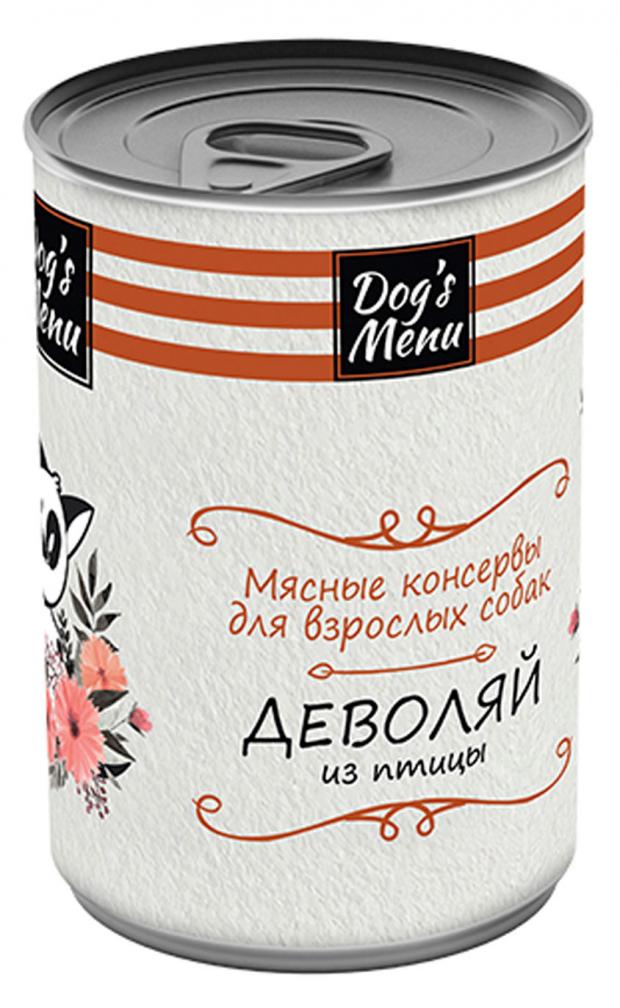 

Консервы для взрослых собак Dog`s Menu деволяй из птицы, 340 г