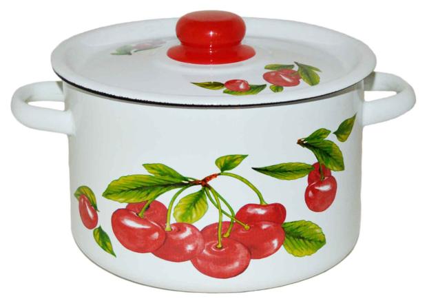 

Кастрюля Стальэмаль с крышкой Вишня садовая, 2,9 л